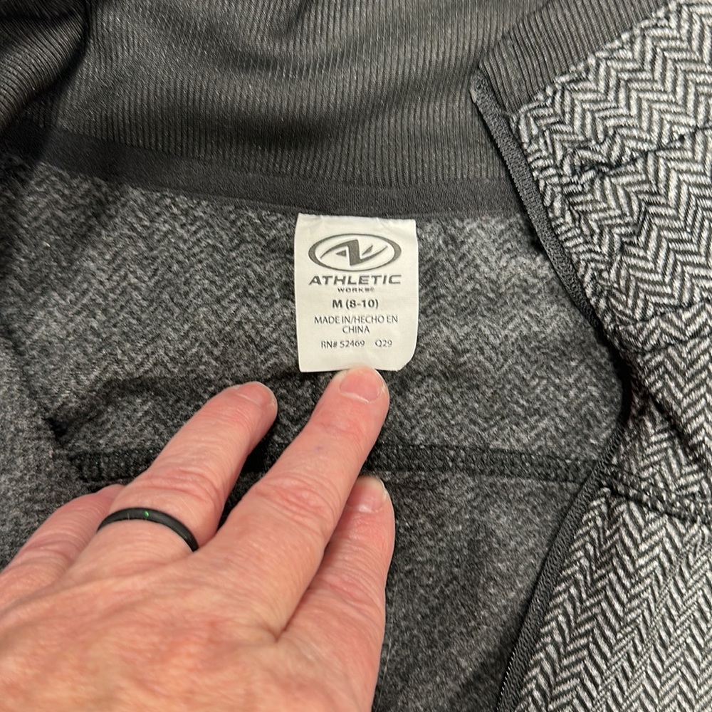 Athletic Work Black Partial Zip Front Pull Over T… - image 3